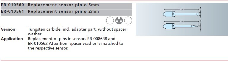 ER-010560 ER?010561 EROWA可更換傳感器探桿Φ5mm ER-010560 er?010561 erowa可更換傳感器探桿φ5mm